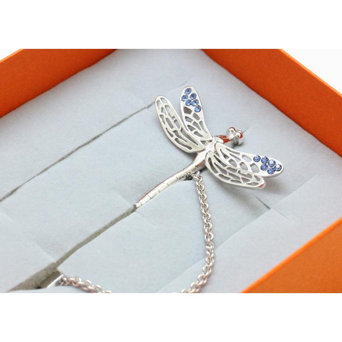 ブランド アクセサリー SWANK スワンク トンボ ラペルピン（ブルー）チェーン付き ブローチ バレンタイン 爆買 |  | 09