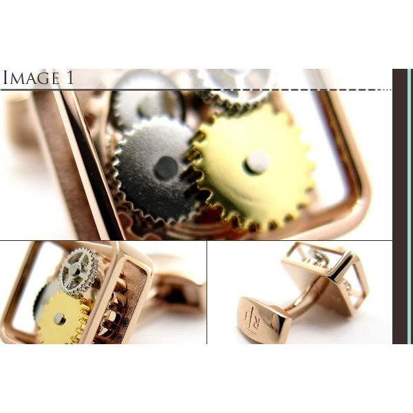 ブランド アクセサリー TATEOSSIAN タテオシアン スクウェア ギア カフス（ローズゴールド）カフリンクス カフスボタン 父の日 爆買の画像