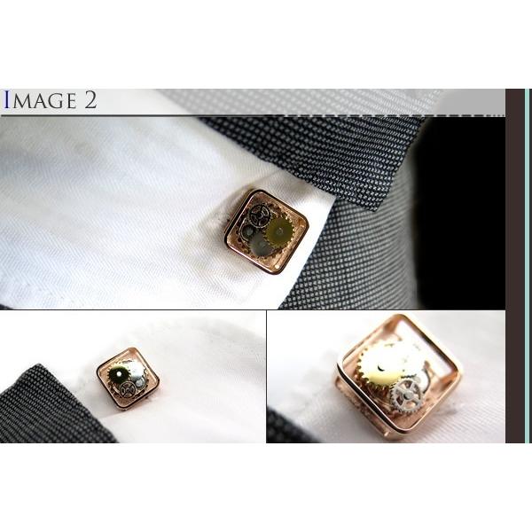 ブランド アクセサリー TATEOSSIAN タテオシアン スクウェア ギア カフス（ローズゴールド）カフリンクス カフスボタン 父の日 爆買の画像