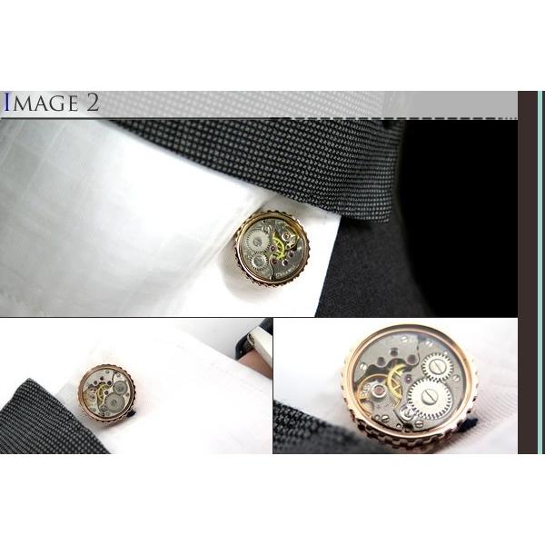 ブランド アクセサリー TATEOSSIAN タテオシアン メカニカル スケルトン ギア ラウンド カフス（ローズゴールド＆バーガンディ）カフリンクス カフスボタンの画像