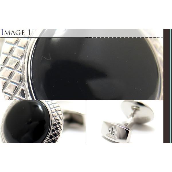 ブランド アクセサリー TATEOSSIAN タテオシアン ビジネス ブルズアイ 半貴石 カフス（ロジウム＆オニキス）カフスボタン カフリンクス 父の日 爆買の画像