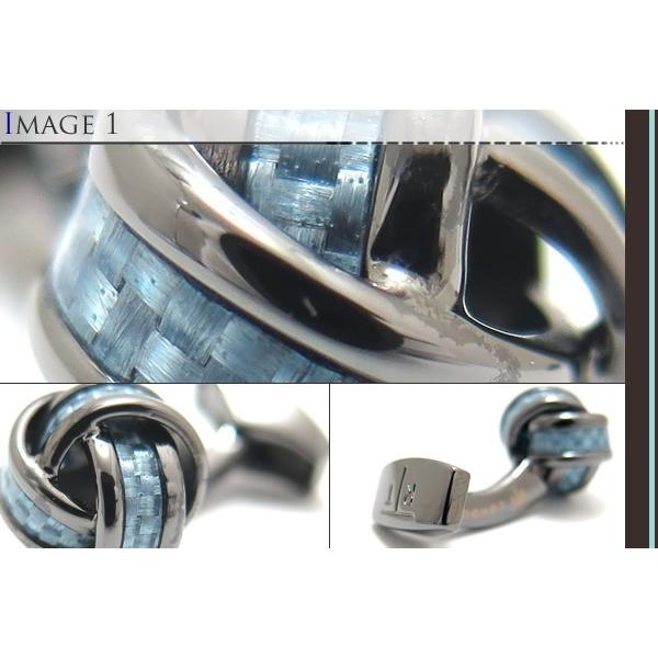 ブランド アクセサリー TATEOSSIAN タテオシアン カーボンファイバー ノットカフス（ガンメタル＆ブルーアルテックス）（ブランド カフリンクス）父の日の画像