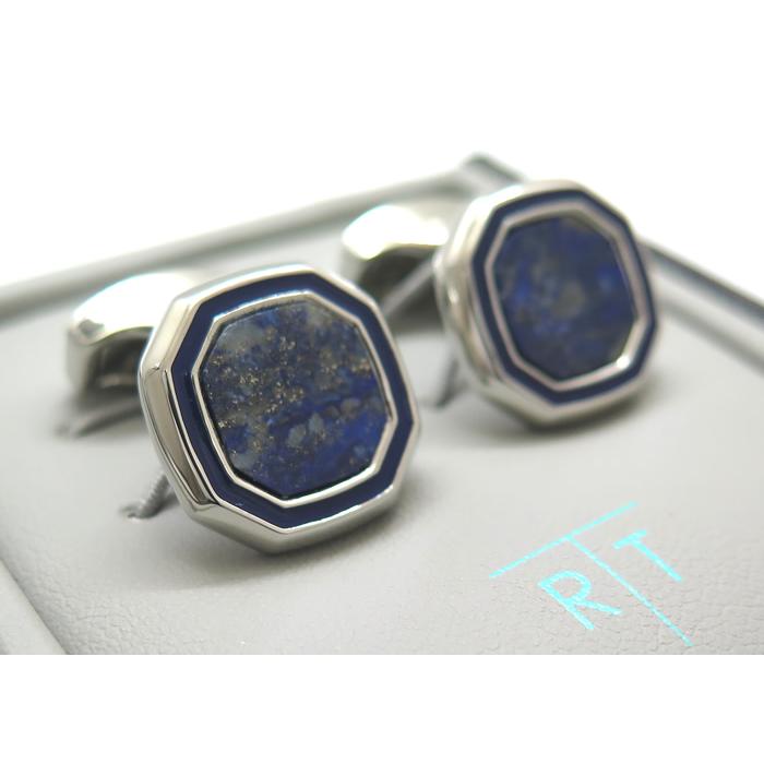 ブランド アクセサリー TATEOSSIAN タテオシアン ビジネス オクタゴン半貴石カフス（ロジウム＆ラピスラズリ）カフスボタン カフスリンクス 父の日 爆買の画像