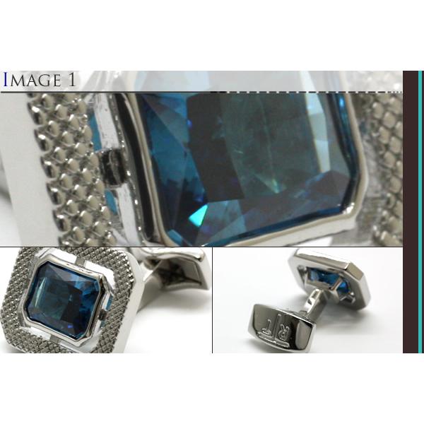 TATEOSSIAN タテオシアン ハロ レクタングル カフス（ロジウム＆ブルー）カフリンクス カフスボタン 父の日 爆買の画像