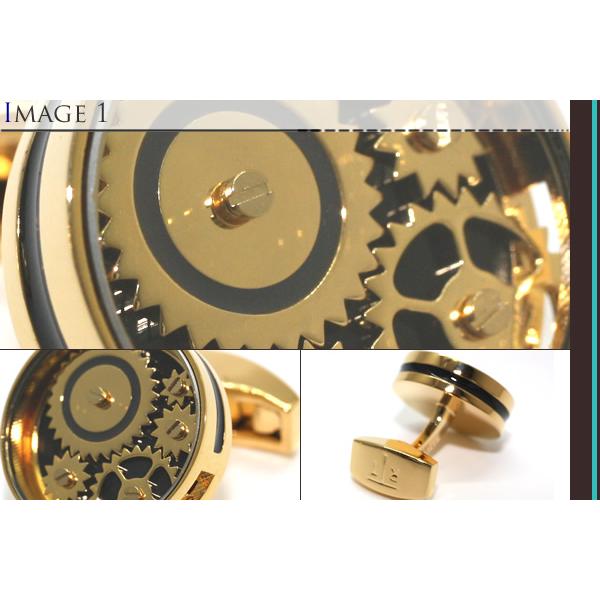 TATEOSSIAN タテオシアン メカニカル カルーセル ギア カフス（イエローゴールド＆ブラック）カフスボタン カフリンクス 歯車の画像