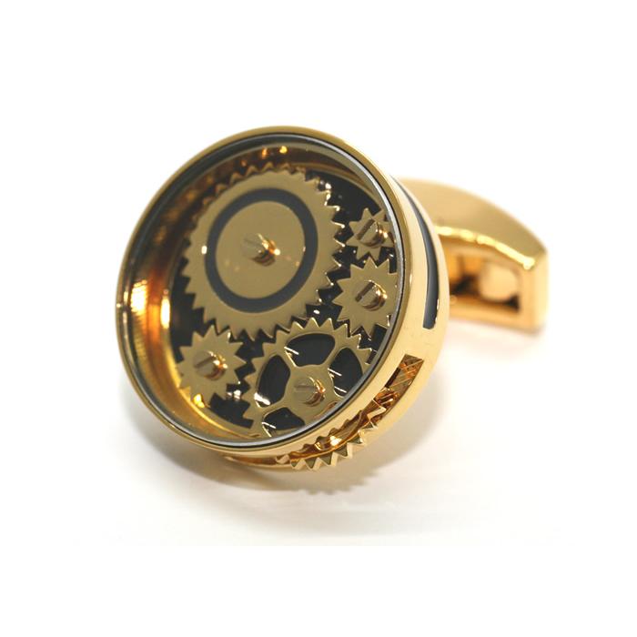 TATEOSSIAN タテオシアン メカニカル カルーセル ギア カフス（イエローゴールド＆ブラック）カフスボタン カフリンクス 歯車の画像