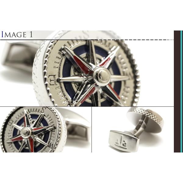 TATEOSSIAN タテオシアン プレイタイム マリンコンパス カフス（パラジウム＆ブラック、レッド、ネイビーエナメル）カフスボタン カフリンクスの画像