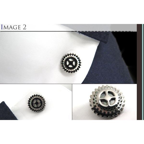 ブランド アクセサリー TATEOSSIAN タテオシアン ロータリングプレシャスギアシルバーカフス（ブラック＆黒蝶貝）父の日 爆買の画像