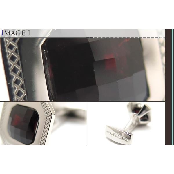 ブランド アクセサリー TATEOSSIAN タテオシアン チェッカーボードプレシャスカフス（ロジウム＆ガーネット） 世界限定30セットの画像