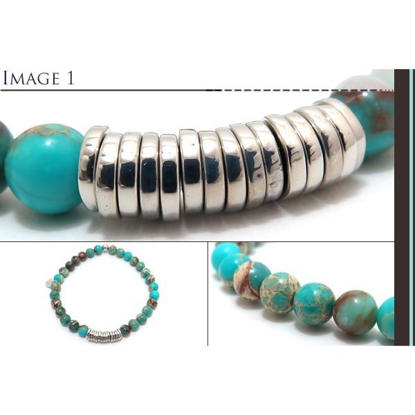 TATEOSSIAN タテオシアン ビーズ シルバークラシックディスクブレスレット（インプレッションジャスパー）（ブランド ブレスレット）父の日 爆買の画像