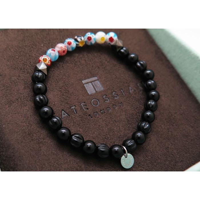 ブランド アクセサリー TATEOSSIAN タテオシアン ミルフィオリ ブレスレット（ブラックアゲート）（Mサイズ）父の日 爆買の画像