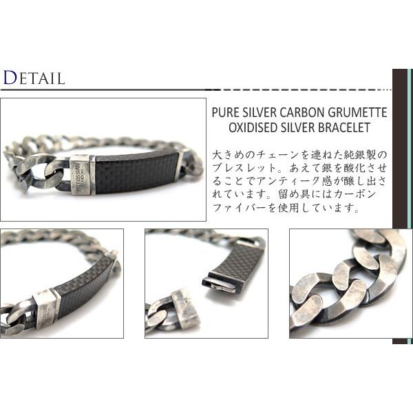 ブランド アクセサリー TATEOSSIAN タテオシアン ピュア シルバーカーボングラメットブレスレット（燻し銀）（ブランド ブレスレット）父の日 爆買の画像