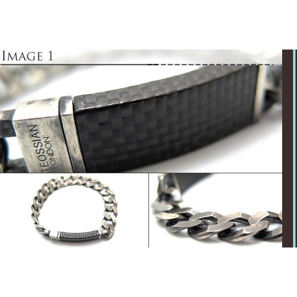 ブランド アクセサリー TATEOSSIAN タテオシアン ピュア シルバーカーボングラメットブレスレット（燻し銀）（ブランド ブレスレット）父の日 爆買の画像