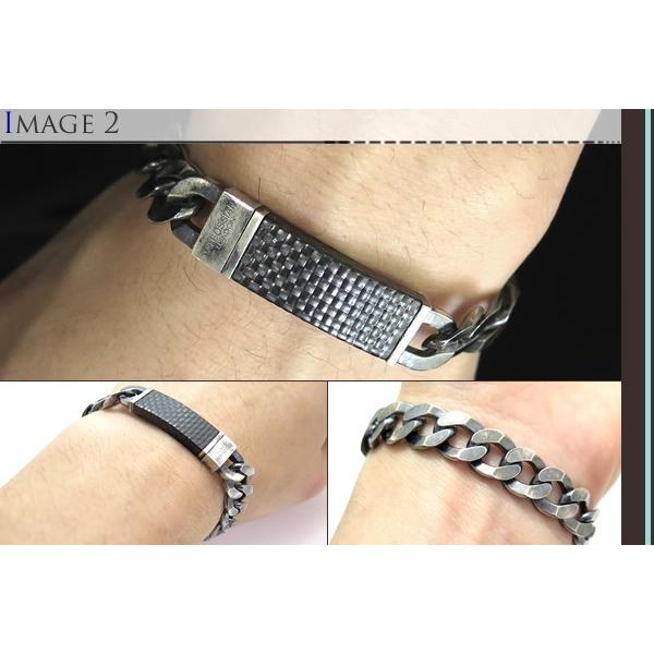 ブランド アクセサリー TATEOSSIAN タテオシアン ピュア シルバーカーボングラメットブレスレット（燻し銀）（ブランド ブレスレット）父の日 爆買の画像