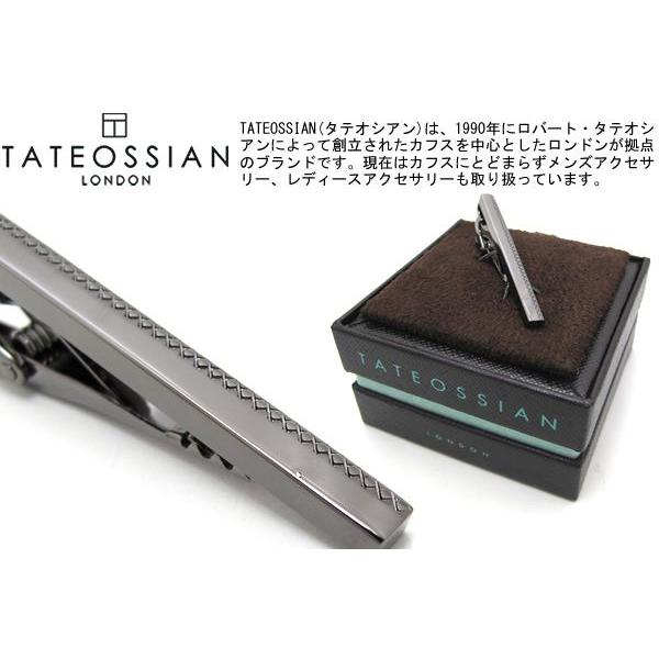 ブランド アクセサリー TATEOSSIAN タテオシアン グリッド タイバー（ガンメタル）タイピン タイクリップ 定番 シンプル 父の日 爆買