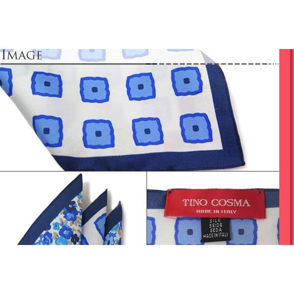 ブランド アクセサリー TINO COSMA ティノコズマ フラワー&スクエア シルク ポケットスクエア(イタリア製）バレンタイン 爆買 | ティノコズマ | 02