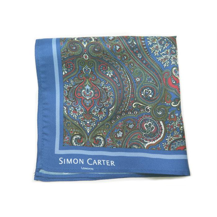 チーフ ブランド SIMON CARTER サイモン・カーター フレーム ペイズリー ポケットチーフ（ネイビー） | SIMON CARTER | 03