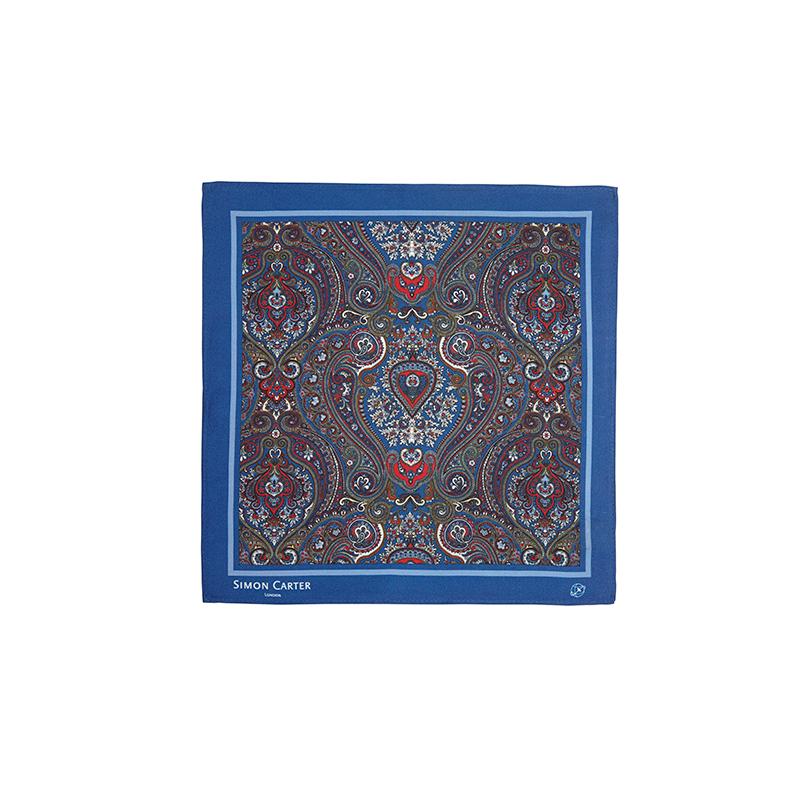 チーフ ブランド SIMON CARTER サイモン・カーター フレーム ペイズリー ポケットチーフ（ネイビー） | SIMON CARTER | 08