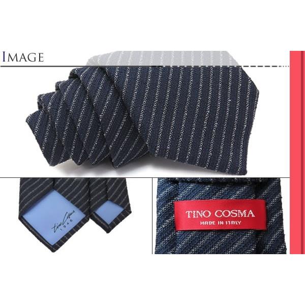 ブランド ネクタイ TINO COSMA ティノコズマ レジメンタルストライプ シルク ブランド ネクタイ（ネイビー）（イタリア製）バレンタイン 爆買 | ティノコズマ | 02