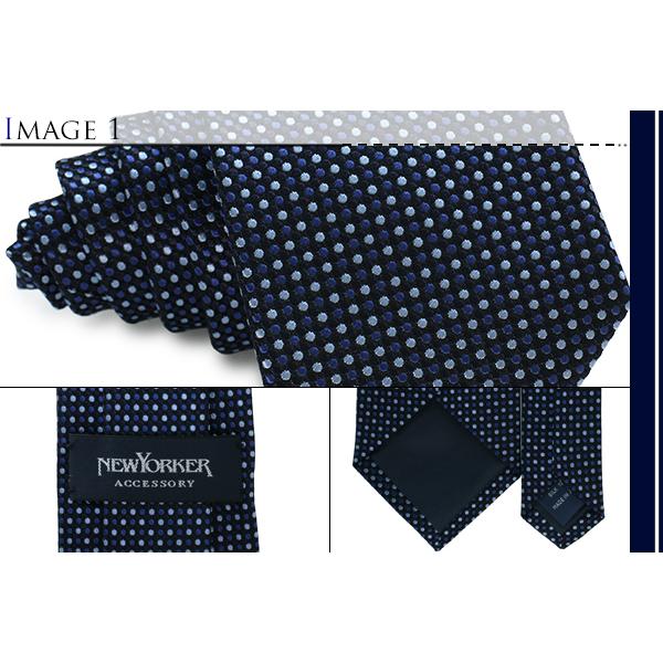 ネクタイ ブランド NEWYORKER ACCESSORY ニューヨーカー アクセサリー バイカラー ドット シルク ネクタイ（ネイビーブルー）レギュラータイ 父の日 爆買 | NEWYORKER | 02