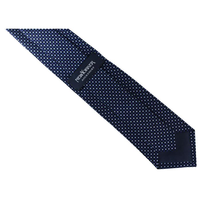 ネクタイ ブランド NEWYORKER ACCESSORY ニューヨーカー アクセサリー バイカラー ドット シルク ネクタイ（ネイビーブルー）レギュラータイ 父の日 爆買 | NEWYORKER | 07