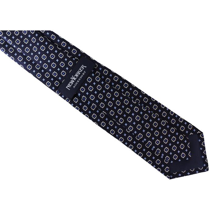 ネクタイ ブランド NEWYORKER ACCESSORY ニューヨーカー アクセサリー 小紋柄 シルク ネクタイ（ネイビーブルー）レギュラータイ 父の日 爆買 | NEWYORKER | 07