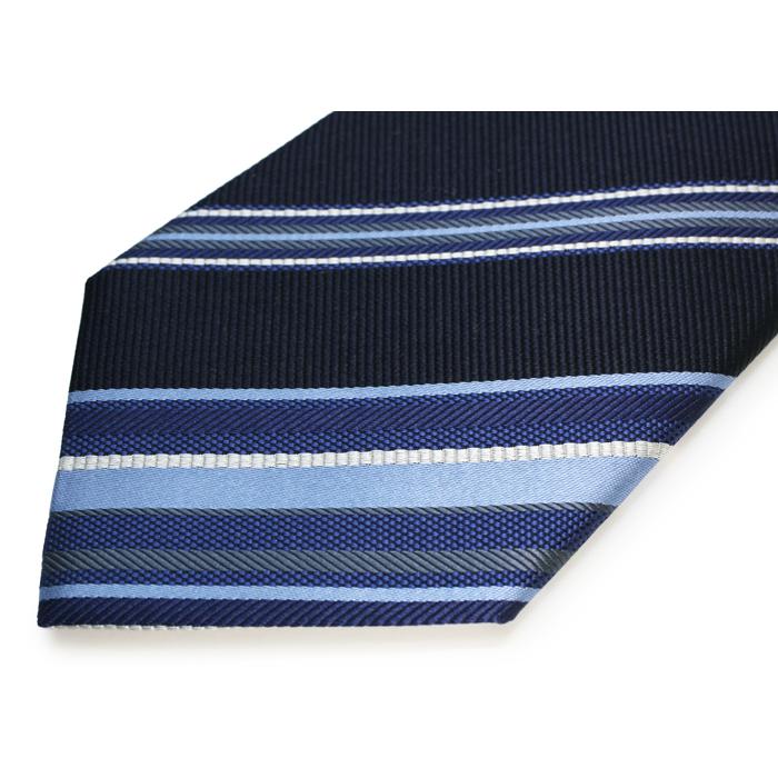ネクタイ ブランド NEWYORKER ACCESSORY ニューヨーカー アクセサリー コンビネーション ストライプ シルク ネクタイ（ネイビーブルー）父の日 爆買 | NEWYORKER | 10