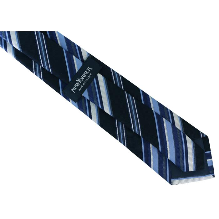 ネクタイ ブランド NEWYORKER ACCESSORY ニューヨーカー アクセサリー コンビネーション ストライプ シルク ネクタイ（ネイビーブルー）父の日 爆買 | NEWYORKER | 07