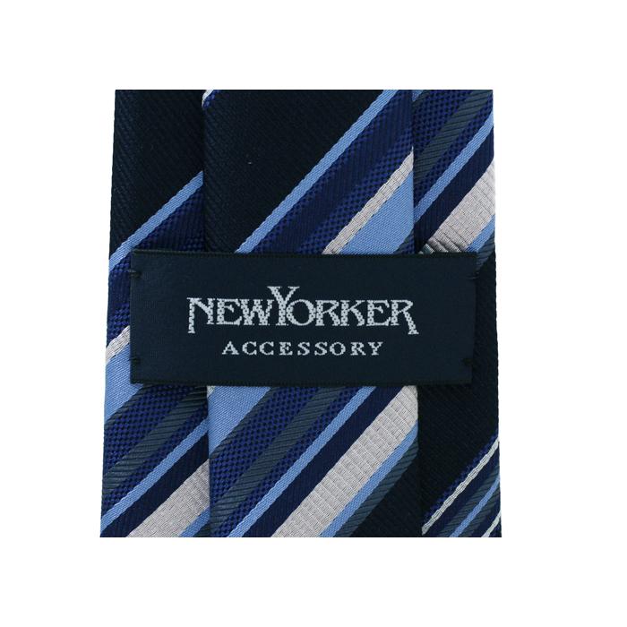 ネクタイ ブランド NEWYORKER ACCESSORY ニューヨーカー アクセサリー コンビネーション ストライプ シルク ネクタイ（ネイビーブルー）父の日 爆買 | NEWYORKER | 08