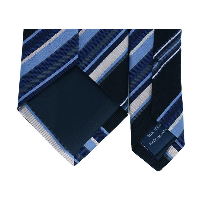 ネクタイ ブランド NEWYORKER ACCESSORY ニューヨーカー アクセサリー コンビネーション ストライプ シルク ネクタイ（ネイビーブルー）父の日 爆買 | NEWYORKER | 09