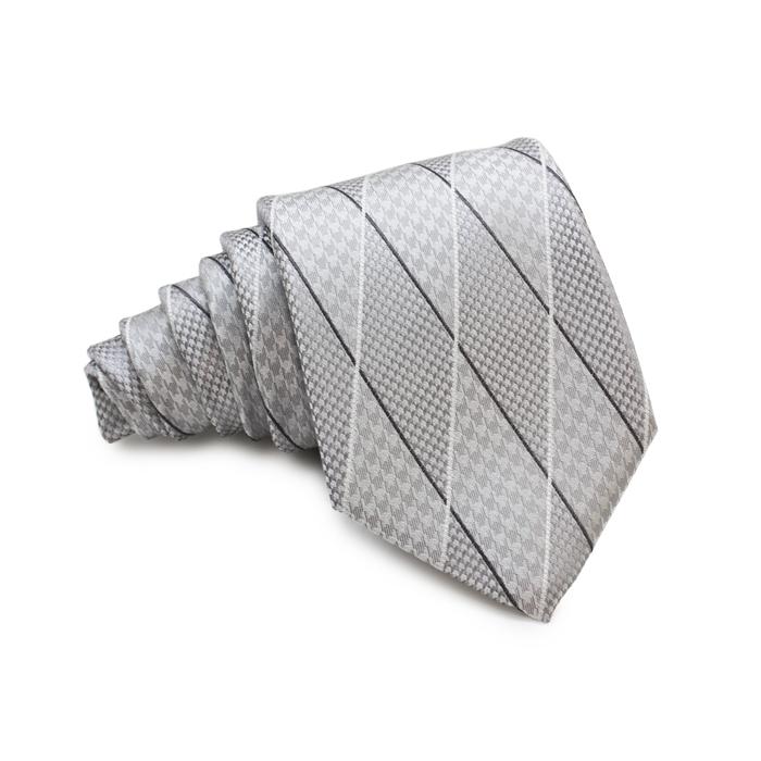 ネクタイ ブランド EPOCA UOMO エポカ ウォモ ハウンドトゥース ダイヤモンド パターン シルク ネクタイ（シルバー）レギュラータイ バレンタイン 爆買 | EPOCA UOMO | 05