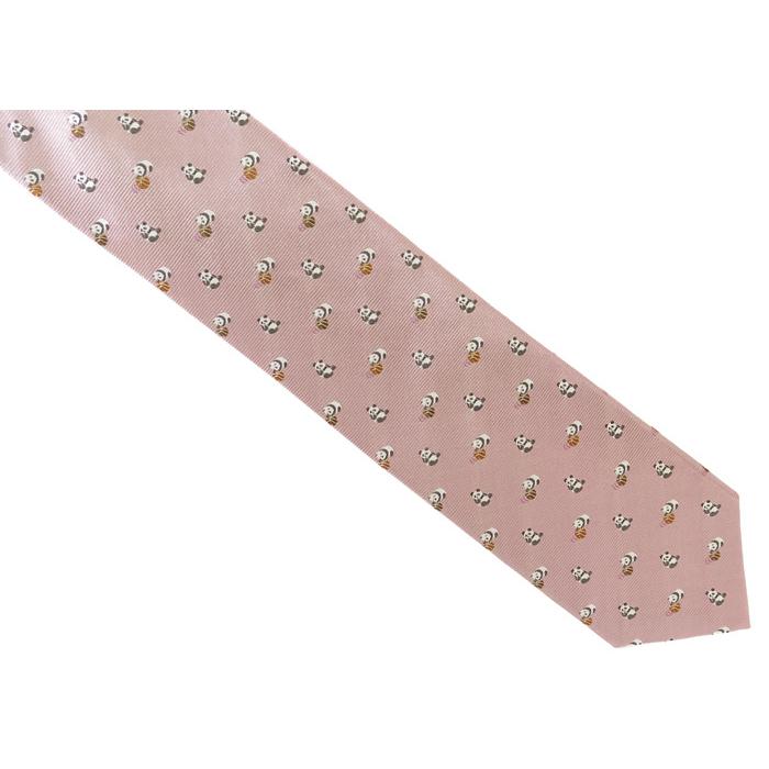 ネクタイ ブランド SIMON CARTER サイモン・カーター パンダ バスケットボール シルク ネクタイ（ピンク）レギュラータイ 7センチ アニマル クリスマス 爆買 | SIMON CARTER | 05