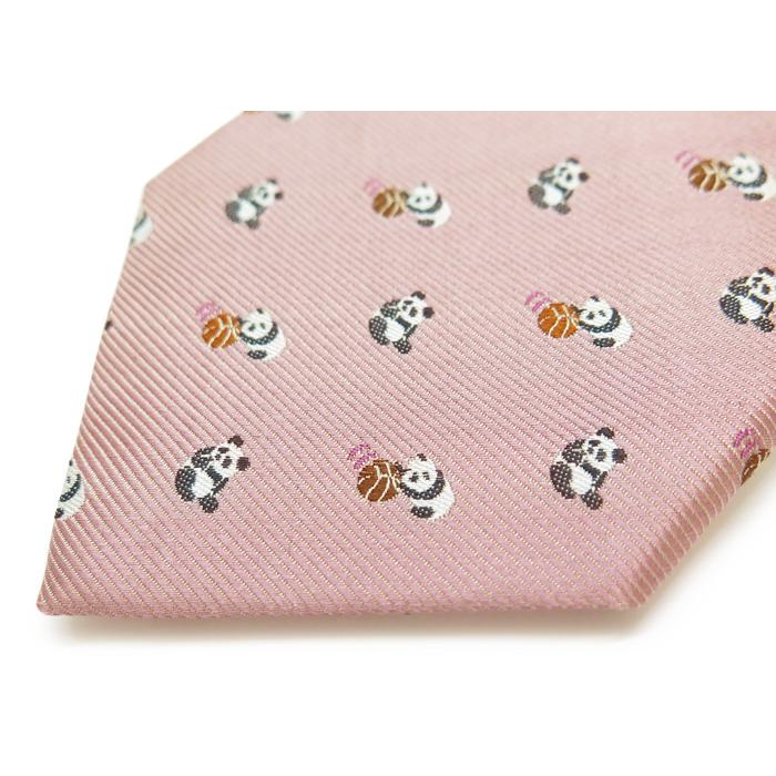 ネクタイ ブランド SIMON CARTER サイモン・カーター パンダ バスケットボール シルク ネクタイ（ピンク）レギュラータイ 7センチ アニマル クリスマス 爆買 | SIMON CARTER | 09