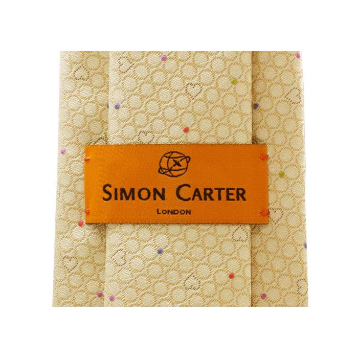 ネクタイ ブランド SIMON CARTER サイモン・カーター ドット＆ハート シルク ネクタイ（ゴールド）レギュラータイ バレンタイン 爆買 | SIMON CARTER | 07