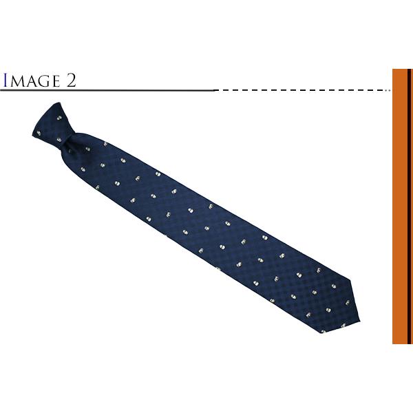 ネクタイ ブランド SIMON CARTER サイモン・カーター パンダ ギンガムチェック シルク ネクタイ（ネイビーブルー）レギュラータイ アニマル クリスマス 爆買 | SIMON CARTER | 03