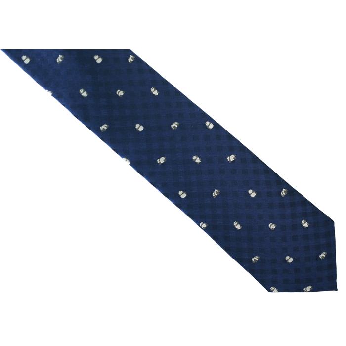 ネクタイ ブランド SIMON CARTER サイモン・カーター パンダ ギンガムチェック シルク ネクタイ（ネイビーブルー）レギュラータイ アニマル クリスマス 爆買 | SIMON CARTER | 05