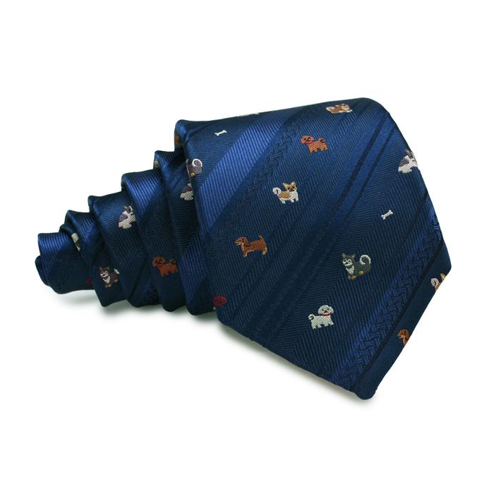 ネクタイ ブランド SIMON CARTER サイモン・カーター 犬 ストライプ シルク ネクタイ（ネイビーブルー）レギュラータイ アニマル クリスマス 爆買 | SIMON CARTER | 04