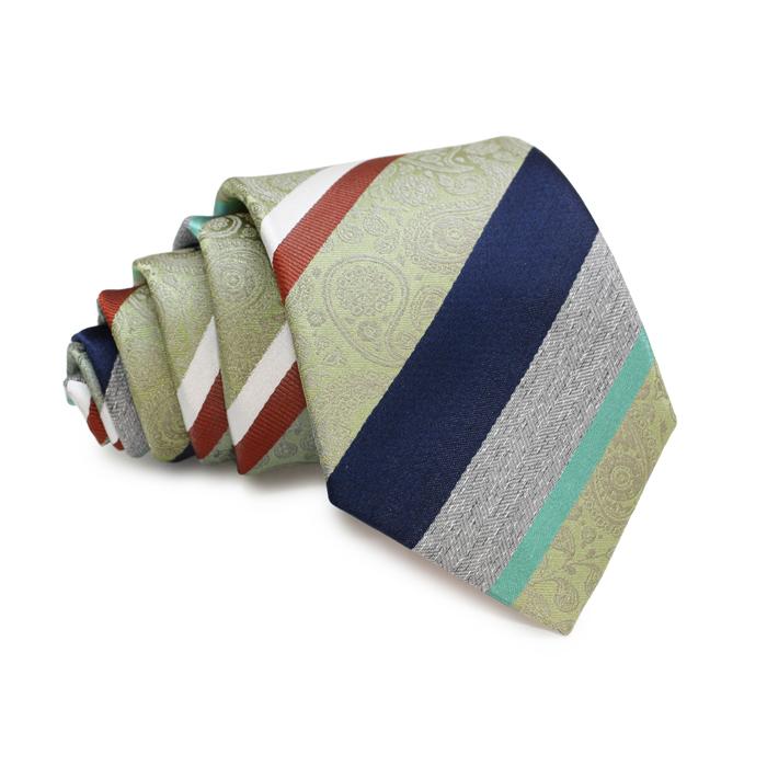 ネクタイ ブランド SIMON CARTER サイモン・カーター ペイズリー ストライプ シルク ネクタイ（ピスタチオグリーン）レギュラータイ バレンタイン 爆買 | SIMON CARTER | 04