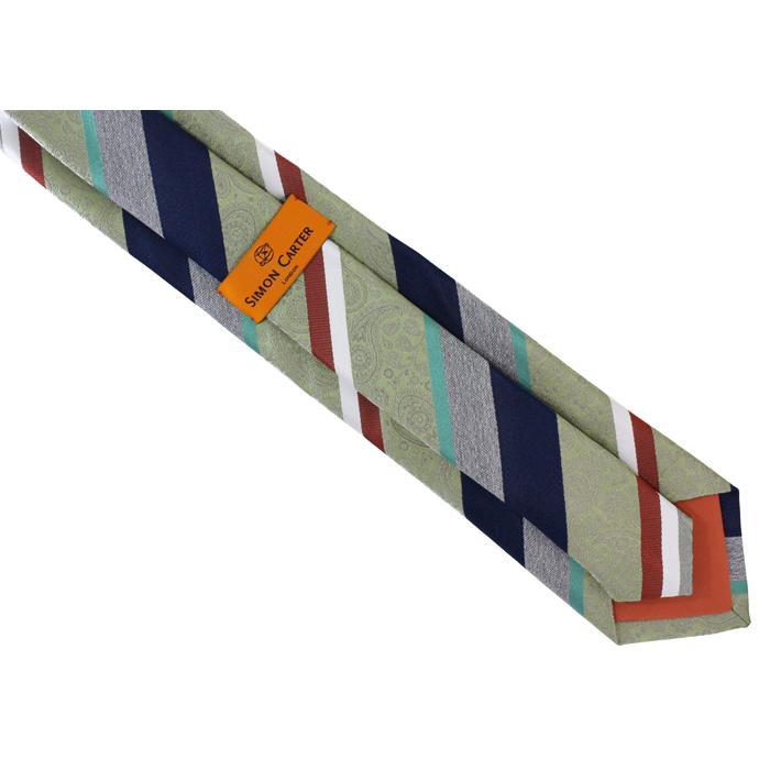 ネクタイ ブランド SIMON CARTER サイモン・カーター ペイズリー ストライプ シルク ネクタイ（ピスタチオグリーン）レギュラータイ バレンタイン 爆買 | SIMON CARTER | 06