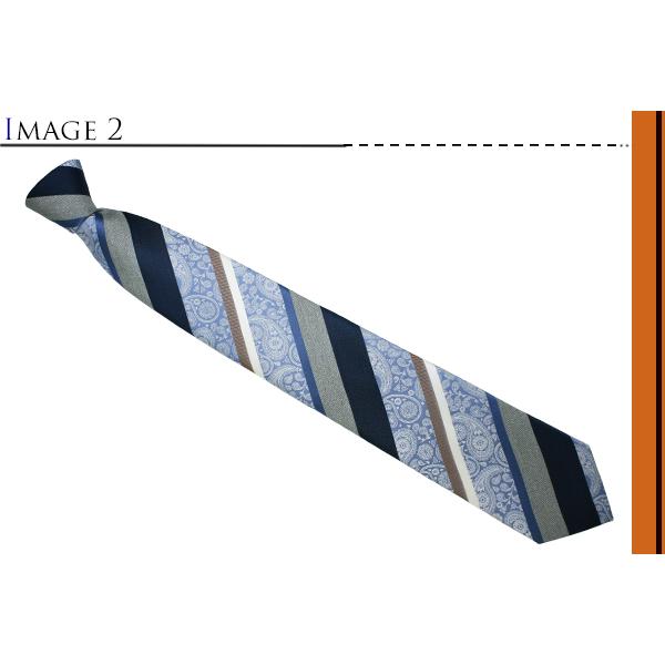 ネクタイ ブランド SIMON CARTER サイモン・カーター ペイズリー ストライプ シルク ネクタイ（サックス）レギュラータイ バレンタイン 爆買 | SIMON CARTER | 03