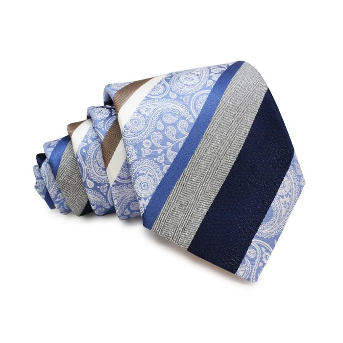 ネクタイ ブランド SIMON CARTER サイモン・カーター ペイズリー ストライプ シルク ネクタイ（サックス）レギュラータイ バレンタイン 爆買 | SIMON CARTER | 04