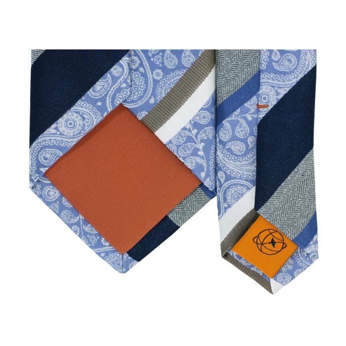 ネクタイ ブランド SIMON CARTER サイモン・カーター ペイズリー ストライプ シルク ネクタイ（サックス）レギュラータイ バレンタイン 爆買 | SIMON CARTER | 08