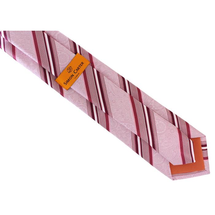 ネクタイ ブランド SIMON CARTER サイモン・カーター ペイズリー ストライプ シルク ネクタイ（ピンク）レギュラータイ バレンタイン 爆買 | SIMON CARTER | 07