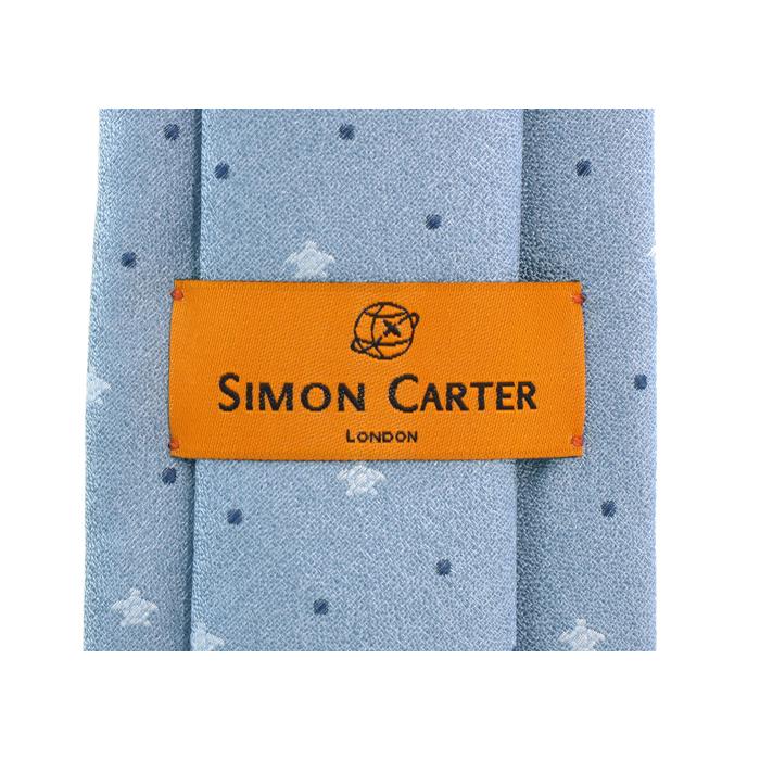 サイモンカーター ペイズリー マルチドット  アシンメトリー シルク ネクタイ 2026SSモデル】SIMON CARTER サイモンカーター PAISLEY STRIPE GREY