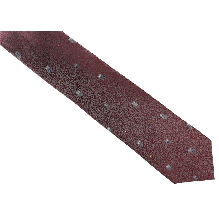 ネクタイ ブランド SIMON CARTER サイモン・カーター フクロウ＆リーフ シルク ネクタイ（ワインレッド）レギュラータイ 父の日 爆買 | SIMON CARTER | 05