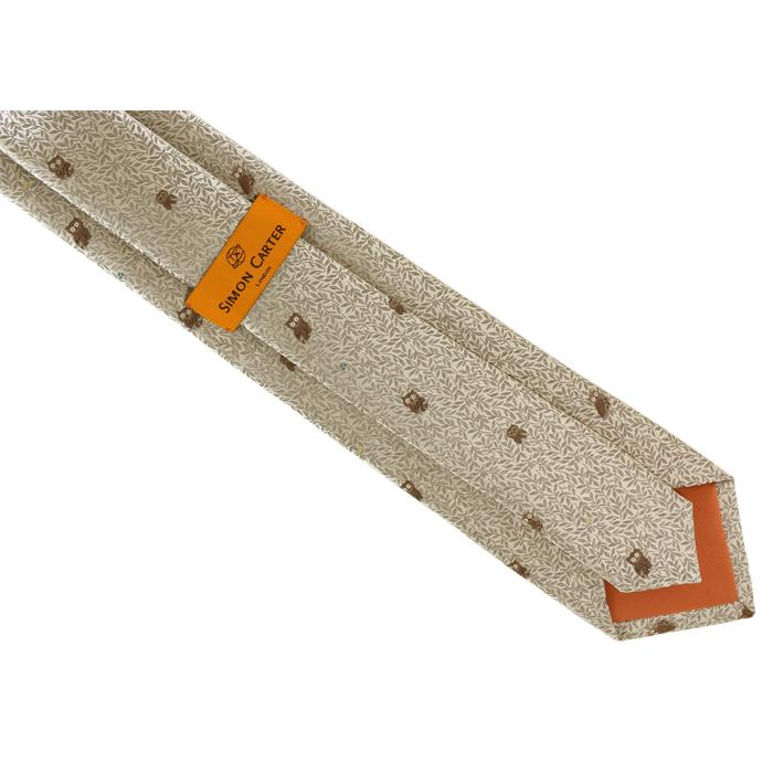 ネクタイ ブランド SIMON CARTER サイモン・カーター フクロウ＆リーフ シルク ネクタイ（シャンパンゴールド）レギュラータイ 父の日 爆買 | SIMON CARTER | 06