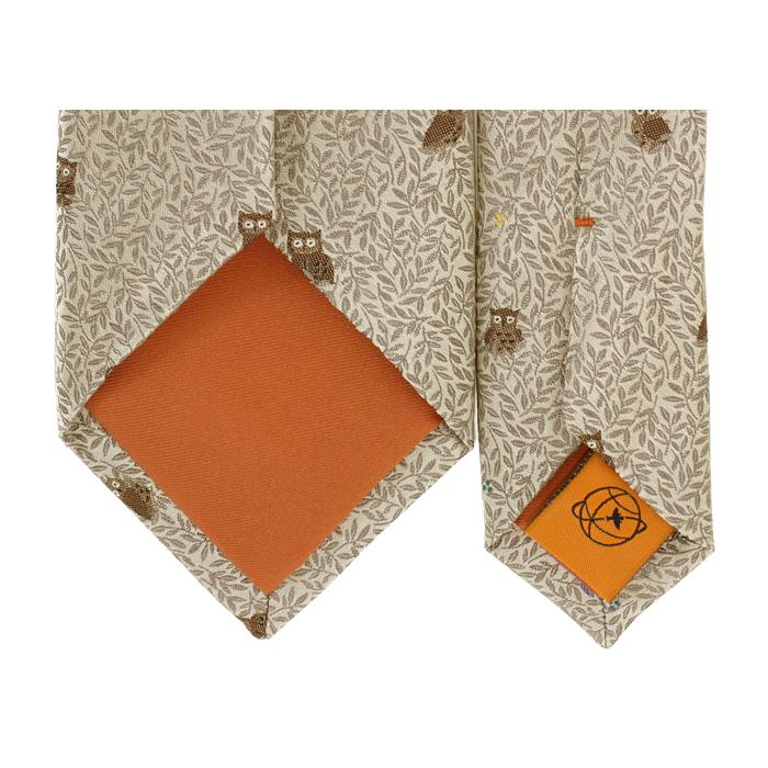 ネクタイ ブランド SIMON CARTER サイモン・カーター フクロウ＆リーフ シルク ネクタイ（シャンパンゴールド）レギュラータイ 父の日 爆買 | SIMON CARTER | 08