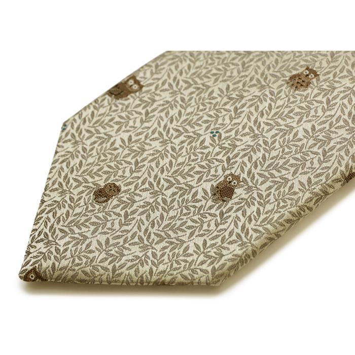 ネクタイ ブランド SIMON CARTER サイモン・カーター フクロウ＆リーフ シルク ネクタイ（シャンパンゴールド）レギュラータイ 父の日 爆買 | SIMON CARTER | 09