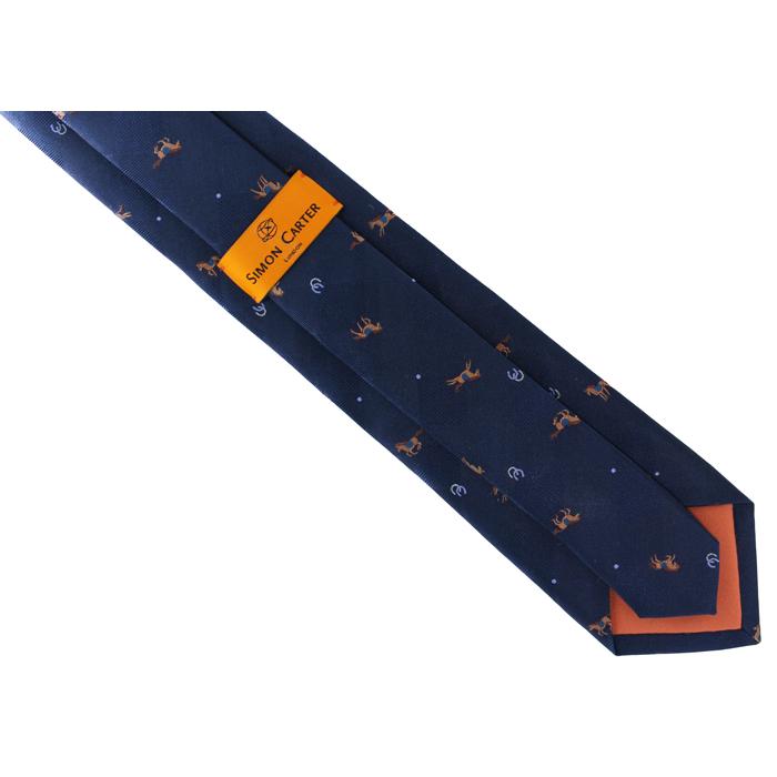 ネクタイ ブランド SIMON CARTER サイモン・カーター 馬 ブロックチェック シルク ネクタイ（ネイビー）レギュラータイ 午 ホースシュー 父の日 爆買 | SIMON CARTER | 06
