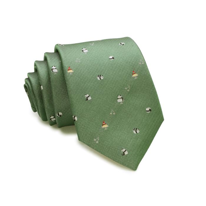 ネクタイ ブランド SIMON CARTER サイモン・カーター パンダ＆プリン シルク ネクタイ（グリーン）レギュラータイ アニマル 父の日 爆買 | SIMON CARTER | 04